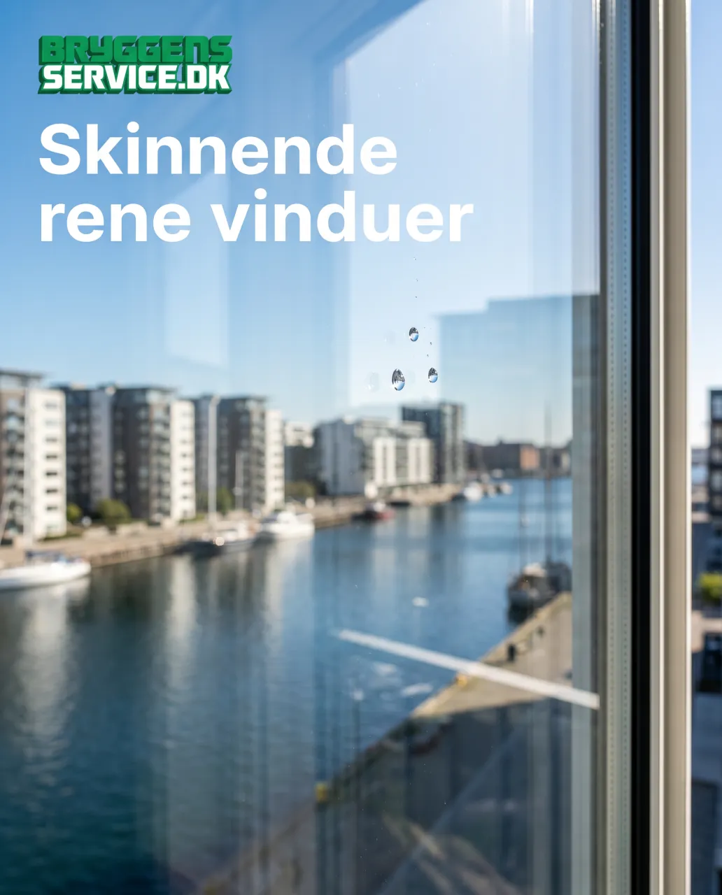 Bryggens: skinnende rene vinduer