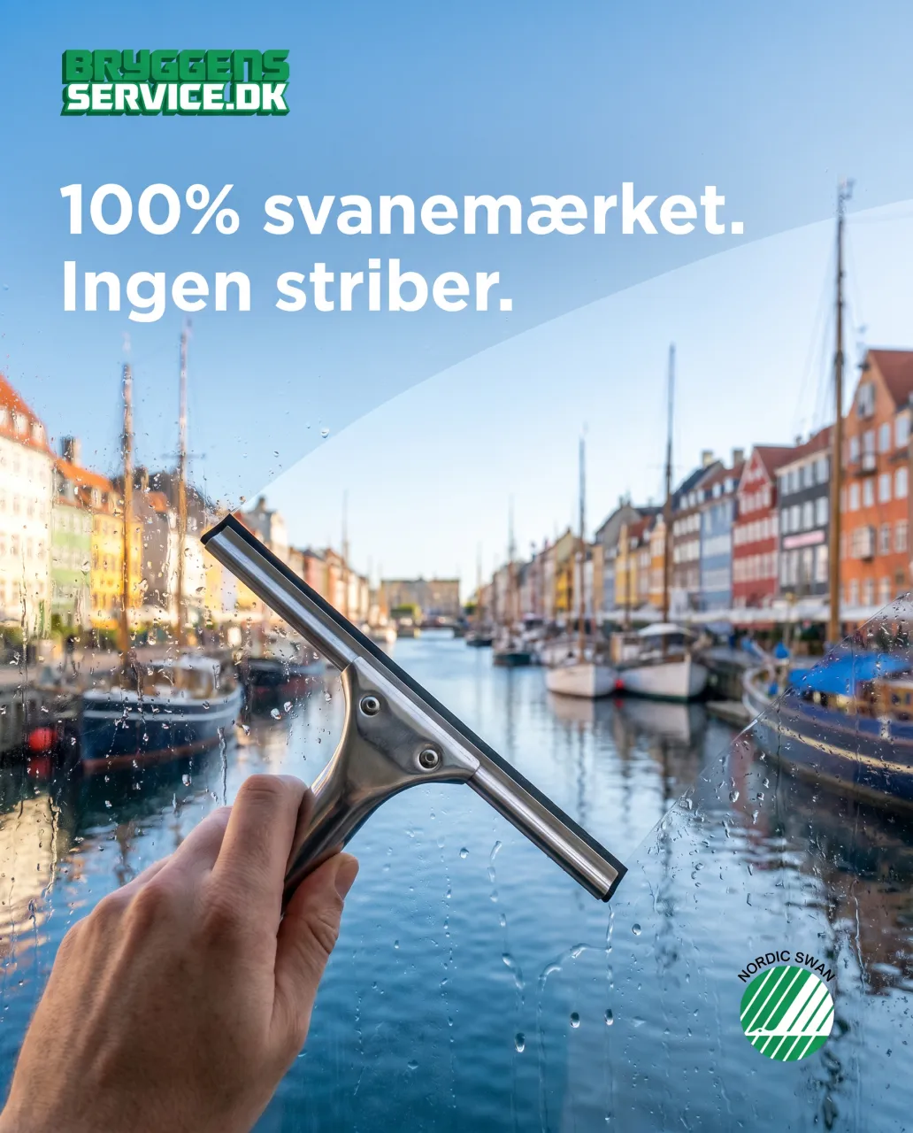 Bryggens: svanemærket rengøring uden striber