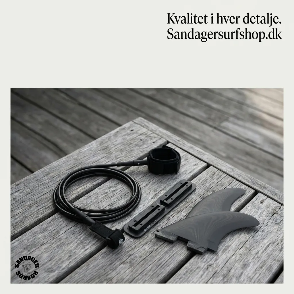 Watersports: leash og finner til surfboard